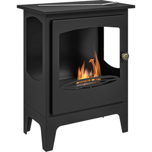 HOMCOM Freestanding Bioethanol Fireplace with 1.2L Tank and Flame Snuffer - Black by HOMCOM