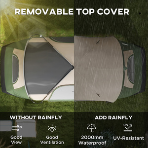 Outsunny Camping Tent with 2 Bedroom and Waterproof Rainfly by Outsunny