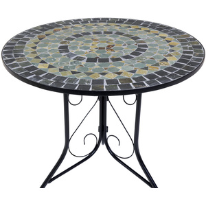 Garden Blue Mosaic 5 Piece Dining Set With Folding Chairs Patio - Blue by Charles Bentley