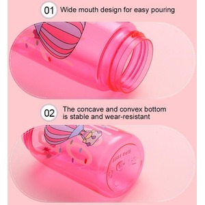 Kids Baby Water Bottle with Flip Top Lid Straw Nozzle and Handle - Peach Light Pink by 3E CHOICE - Everybody Everyday Everywhere