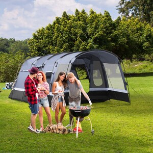 Outsunny 8-Person Camping Tent Tunnel Design with 4 Large Windows by Outsunny