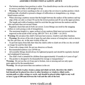 Bonnie Cot Black with Drawer and Mattress - Black by Viculii