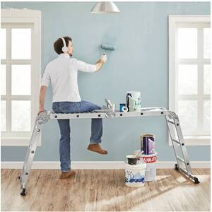 Multi-Purpose Aluminium Ladder - Silver by SONGMICS