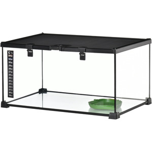 PawHut Reptile Glass Terrarium Reptile Breeding Tank - Black / 25cm by PawHut