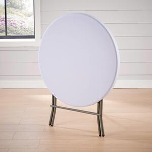 Home Source Folding Round Trestle Table - White by Home Source