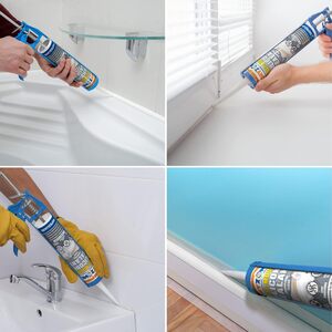 Dryzone Anti-Mould Silicone Sealant Clear 310ml x 2 Pack - Clear by Dryzone