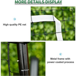 HOMCOM Foldable Football Rebounder Net Adjustable Angles - Black by HOMCOM