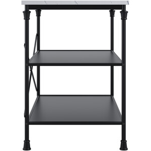 Fairmont Marble Effect Kitchen Island - Matt Black and White