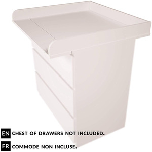 Changing Board Attachment For IKEA Malm Chest of Drawers White - White by Kidsaw