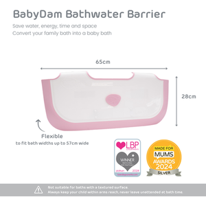 BabyDam Bathwater Barrier alternative to a baby bath suitable from birth - Pink by BabyDam