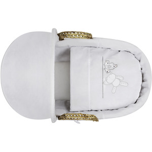 White Teddy Wash Day Palm Moses Basket - White by Kinder Valley