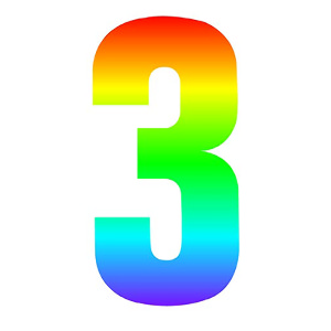 Rainbow Self Adhesive Number Sticker