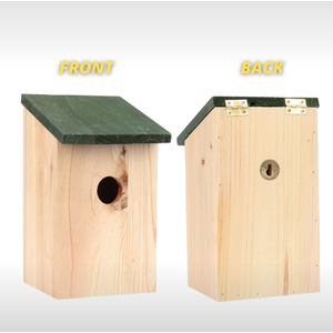 Wooden Garden Bird Nesting Box - Brown & Green / 2 by Garden Mile