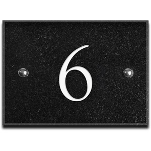 Black Granite House Number 6 - Black by The House Nameplate Company
