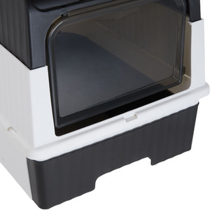 Fully Enclosed UV Sterilization Cat Litter Box - Black by Livingandhome