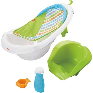 Baby to Toddler Bath 4 in 1 Slingn Green Seat Tub - Multicolour by Fisher Price