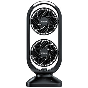 Dual-Layer Remote Control USB Rechargeable Fan - Black