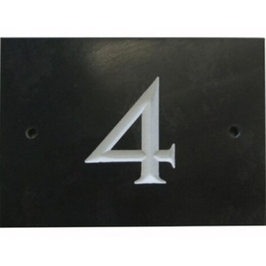 Black Slate Number 4 - Black by The house nameplate company
