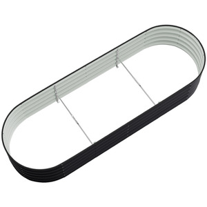 Silver Galvanized Steel Oval Raised Garden Bed by Livingandhome