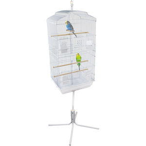 Metal Bird Cage with Stand - White by Actiaspet