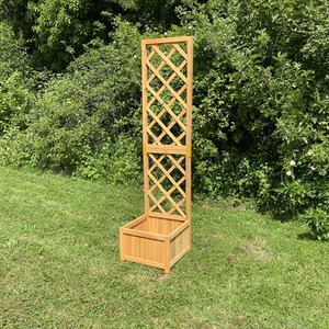 Wooden Garden Planter with Trellis - Tan / 1 by Selections