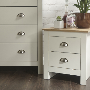 Lancaster 3 Piece Bedroom Set - Wardrobe, Chest of Drawers, Bedside - Cream by GFW