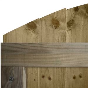 Overlapped Feather Edge Pathway Fully Framed Arch Top Pedestrian Garden Gate - Pressure Treated (Tanalised) / 75cm by Premier Garden Supplies