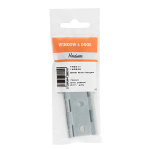 Steel Butt Hinge - Silver / 8cm / Steel / Zinc Plated by Hiatt