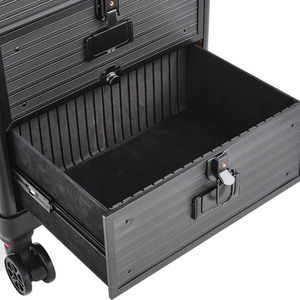 Large Professional Makeup Case on Wheels - Black by Livingandhome