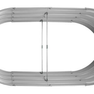 Rounded Galvanised Steel Raised Garden Bed - 120cm x 60cm - Silver by Harbour Housewares