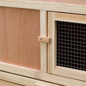 PawHut Deluxe Wooden Pet Hutch Small Animal House - Natural wood finish by PawHut