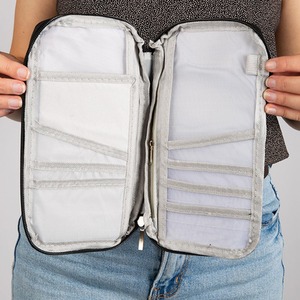 Travel Document and Passport Holders With a Zip-Up Design - Black by Flo Fashion