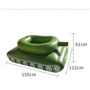 Adult Inflatable Tank Swimming Ring Water Toy Car - Green