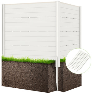 2 Panels Outdoor Privacy Screen - White by Costway