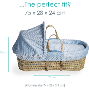 Dimple Palm Moses Basket - Grey by Clair de Lune