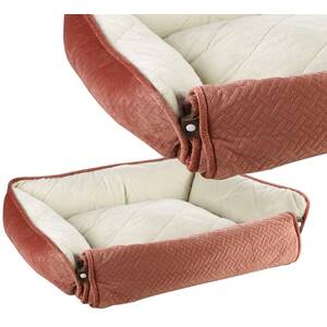 Coral Geometrical Sofa Dog Bed - Pink by Dreampaws