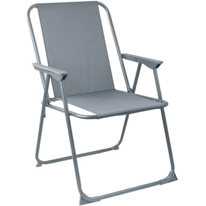 Folding Metal Camping Garden Chair - Grey