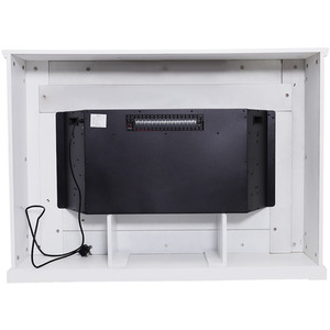 Recessed Fireplace with Wooden Surround - White by Livingandhome