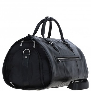 Premium Leather Holdall with Detachable Shoulder Strap - pl-49 - Black by Ashwood Leather