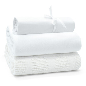 3pc Cotbed Starter Set - White by My Little World