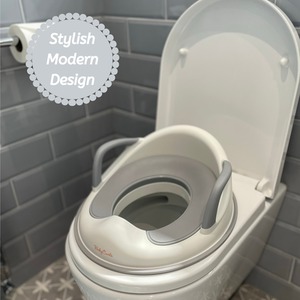 Toilet Training Seat with Handles and Ocean Themed Step Stool - White by Babycurls