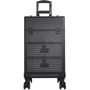Large Professional Makeup Case on Wheels - Black by Livingandhome