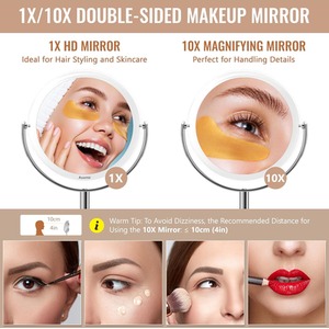 1X - 10X Magnification Double Sided Makeup Mirror - White by Dyzi