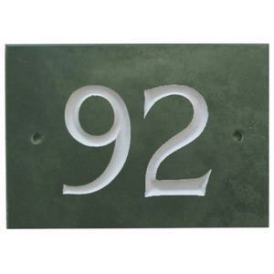 Green Slate House Number 92 - Green by The House Nameplate Company