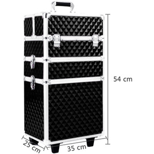 Diamond Makeup Case on Wheels - Black by Livingandhome