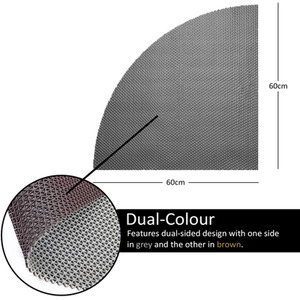 Reversible Dual-Colour Corner Shower Quadrant Mat - Brown/ Grey / 60cm x 60cm by Nicoman