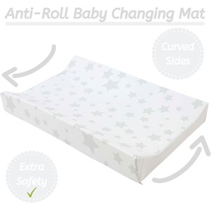 Anti-Roll Wedge Baby Changing Mat - Grey Stars / Grey Stars by Babycurls