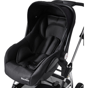 3 in 1 Deluxe Pushchair Stroller - Black Silver by Bambico