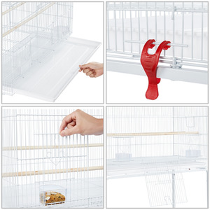 Small Birds Flight Cage with Rolling Stand - White by Yaheetech