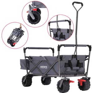 Handcart Foldable with Roof - Folding - Tool Trolley - Grey by AREBOS
